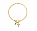 Birthstone Cross Charm Bracelet