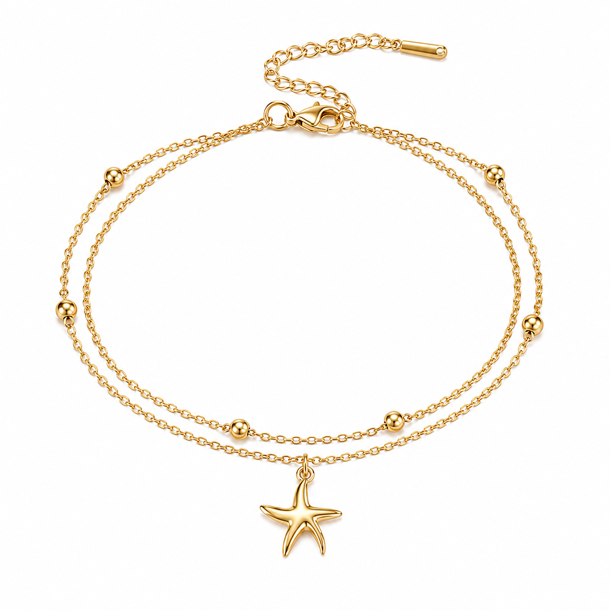 Golden Starfish Double Layer Bracelet