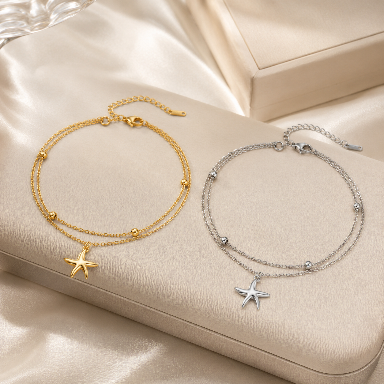 Golden Starfish Double Layer Bracelet