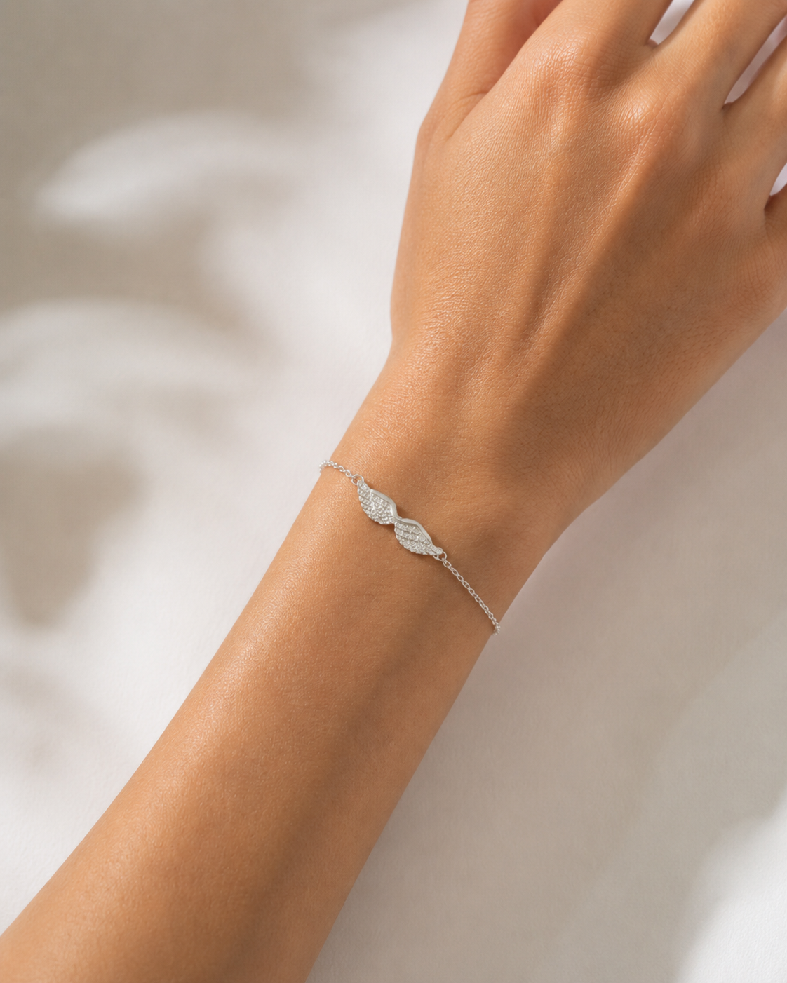 Gold Angel Wing Chain Charm Bracelet
