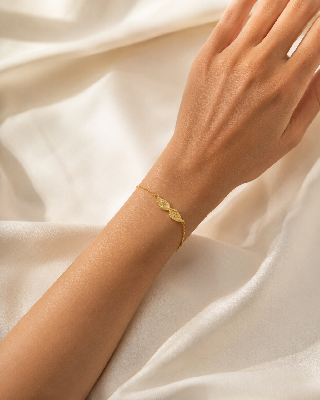 Gold Angel Wing Chain Charm Bracelet