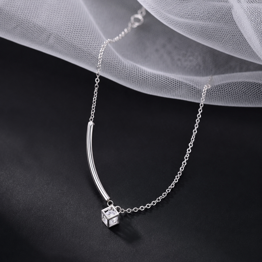 cubic chain charm bracelet