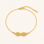 Gold Angel Wing Chain Charm Bracelet