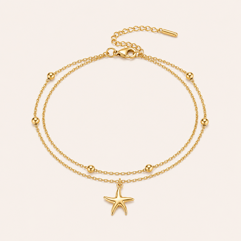Golden Starfish Double Layer Bracelet