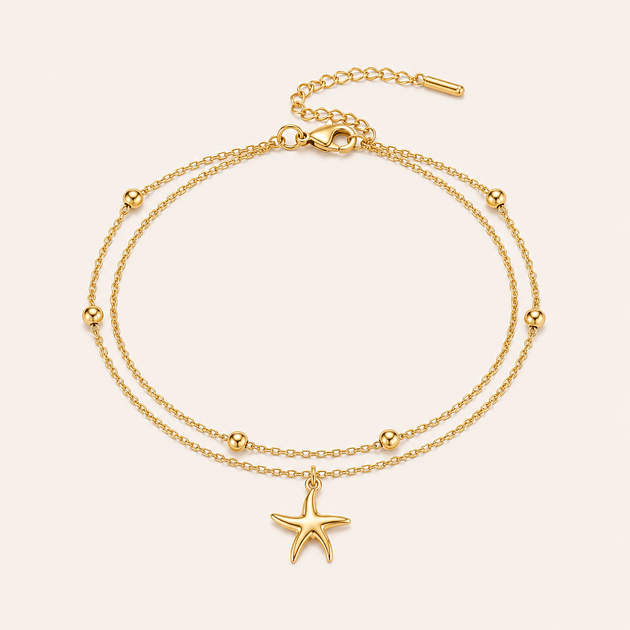 Golden Starfish Double Layer Bracelet