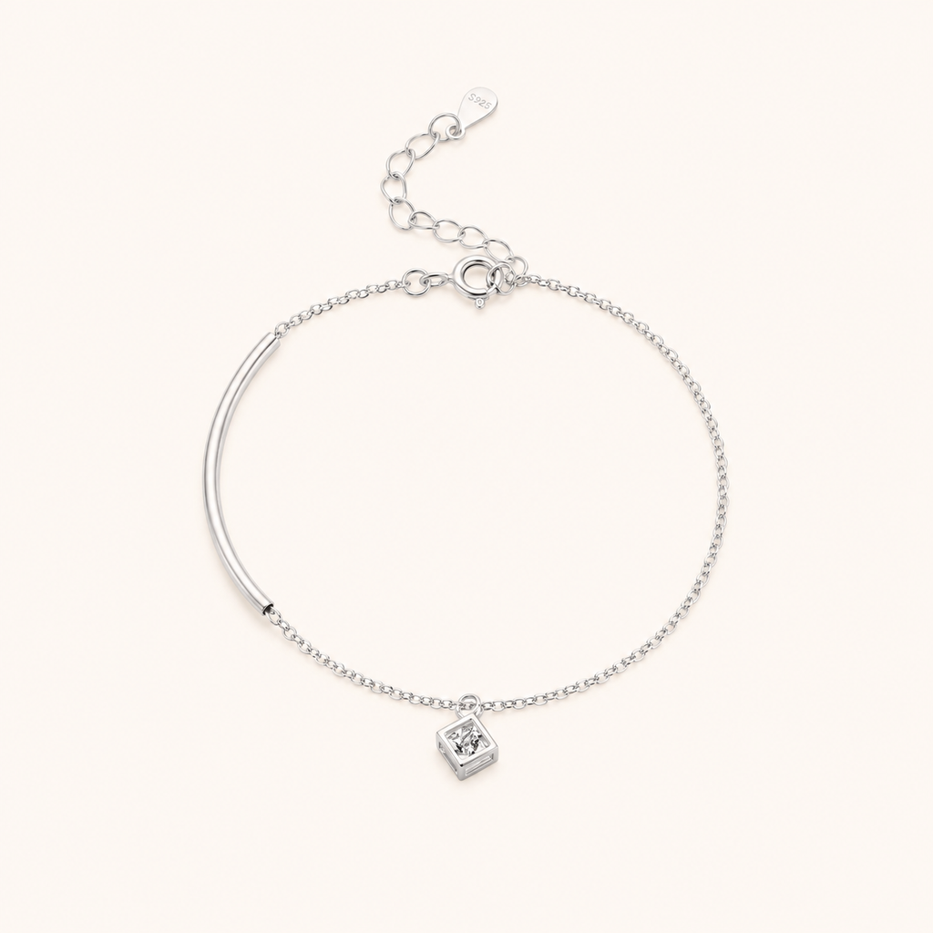 cubic chain charm bracelet