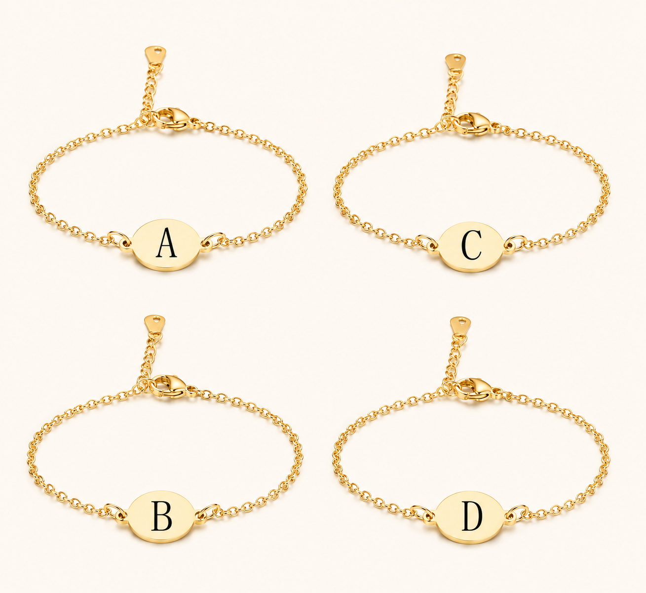 Initial Disc Bracelet