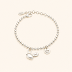 Sterling Silver Charm/Beaded Bracelet