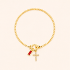 Birthstone Cross Charm Bracelet