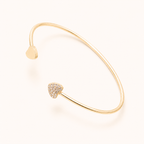 Heart Pavé Open Cuff Bracelet