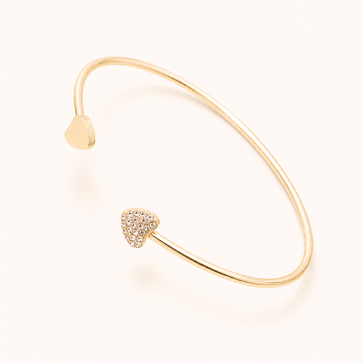 Heart Pavé Open Cuff Bracelet