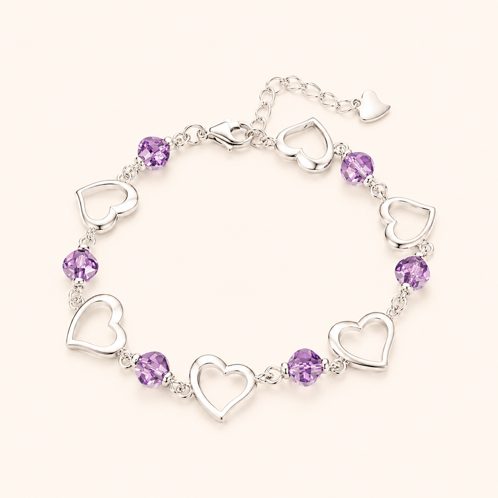 Retro Fashion Crystal Heart Bracelet