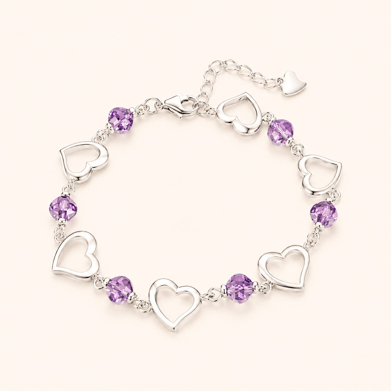 Retro Fashion Crystal Heart Bracelet