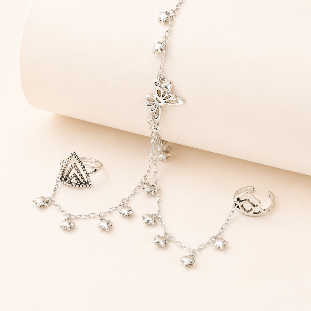 Boho Charm Hand Chain Bracelet