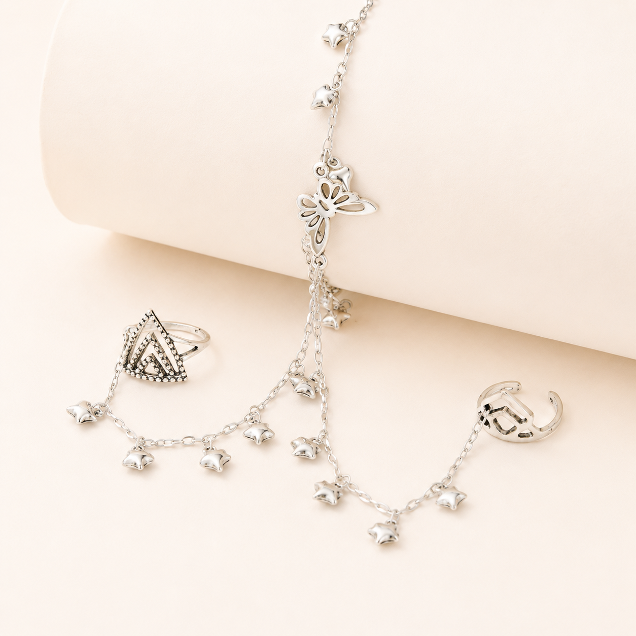 Boho Charm Hand Chain Bracelet