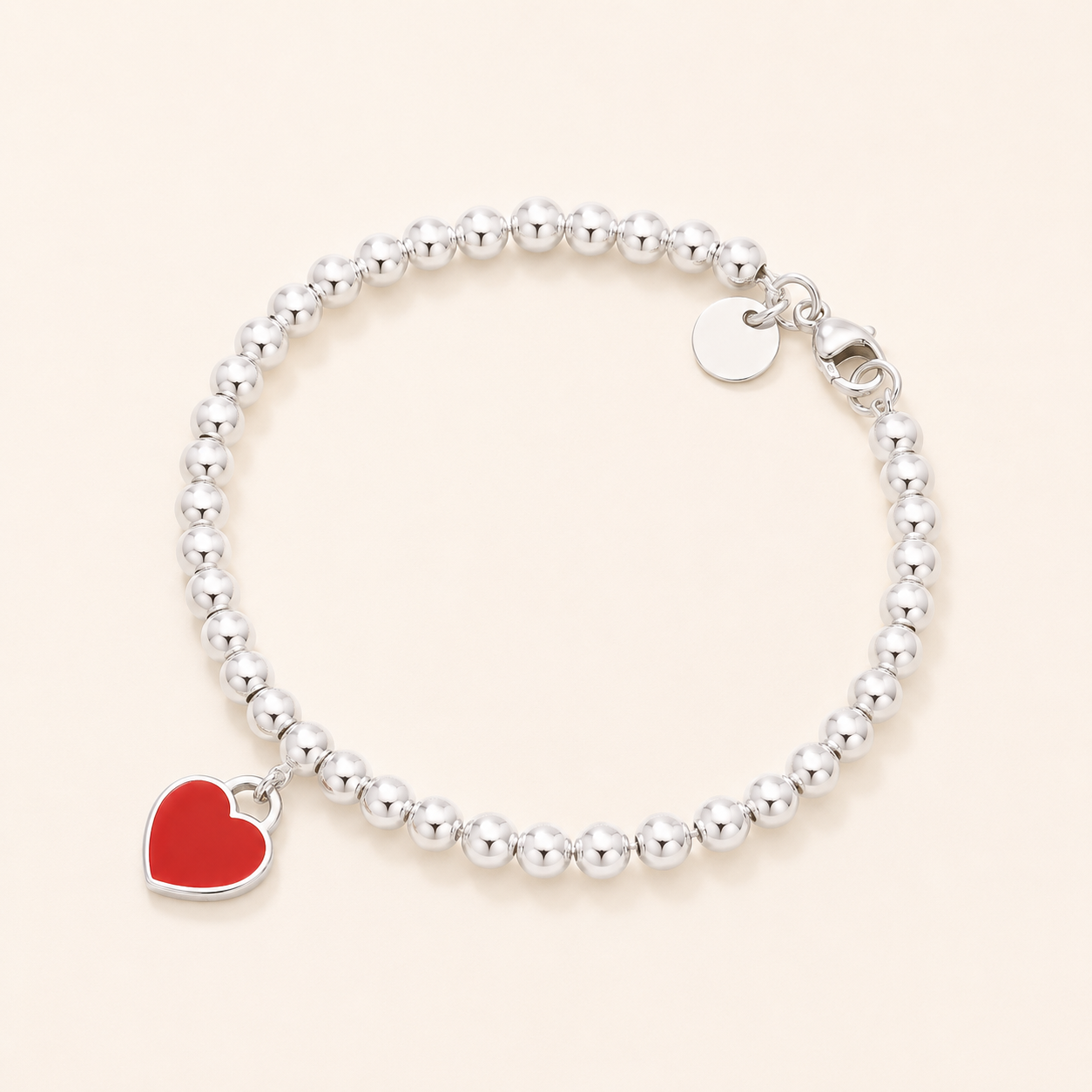 Heart charm Beaded Bracelet