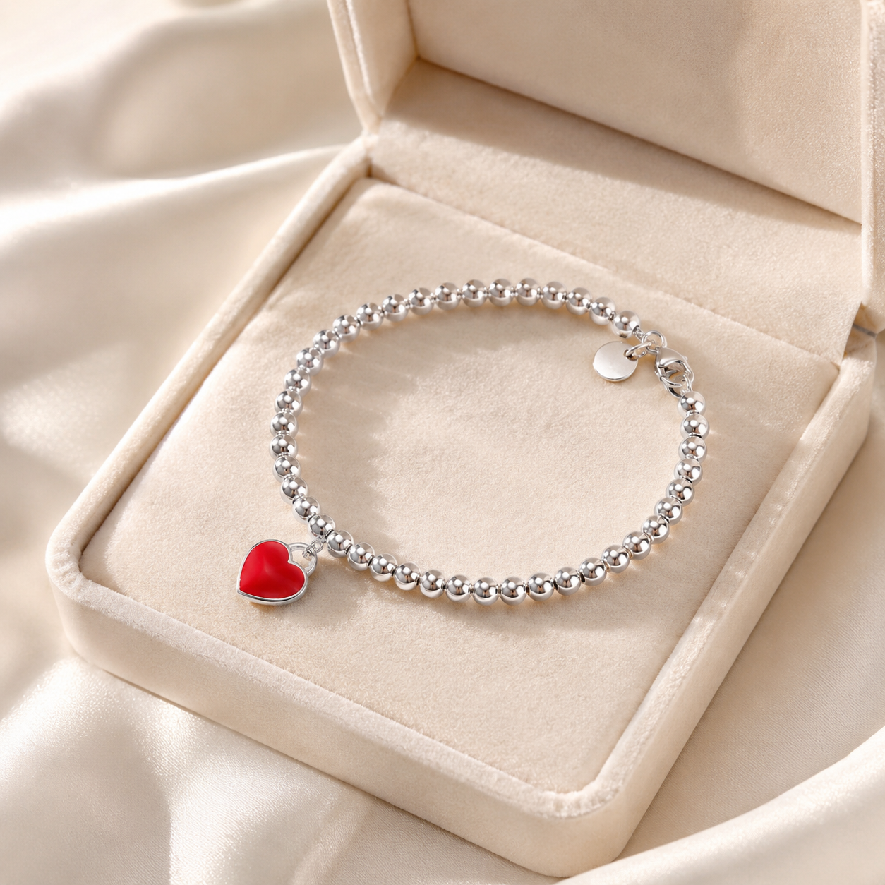 Heart charm Beaded Bracelet