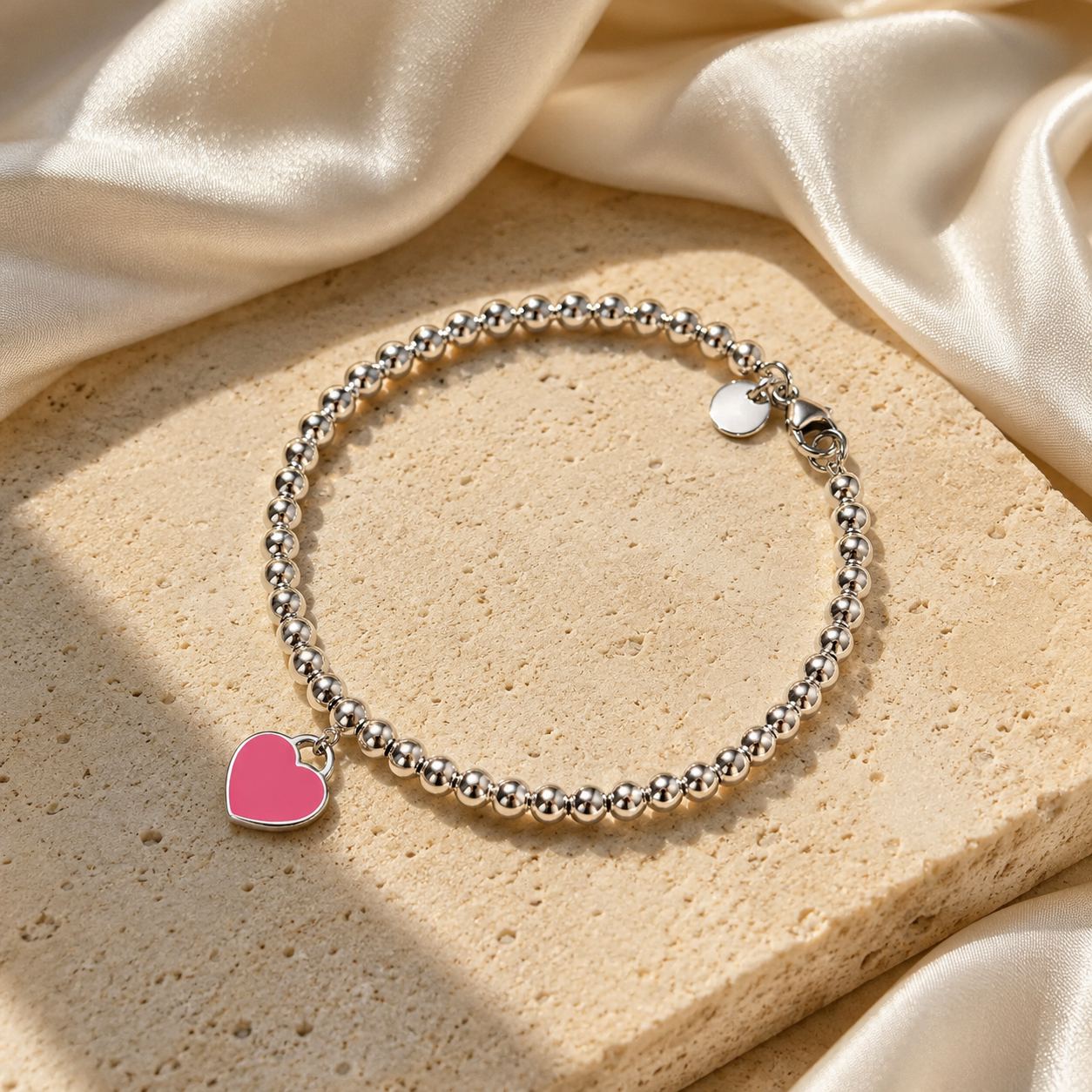 Heart charm Beaded Bracelet