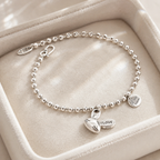 Sterling Silver Charm/Beaded Bracelet
