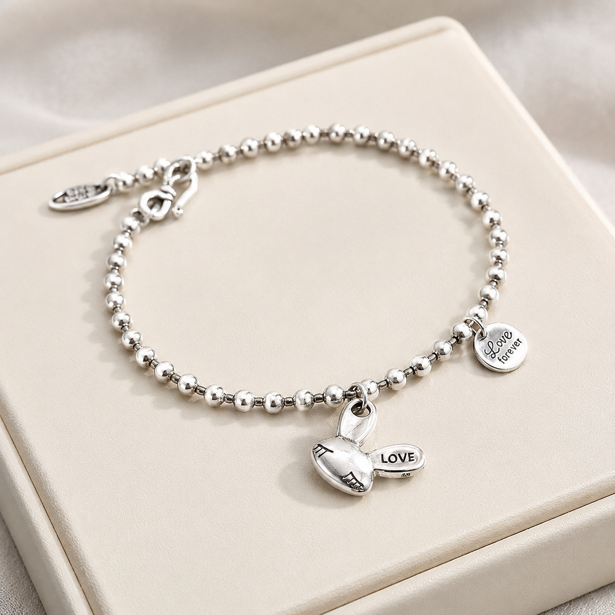 Sterling Silver Charm/Beaded Bracelet