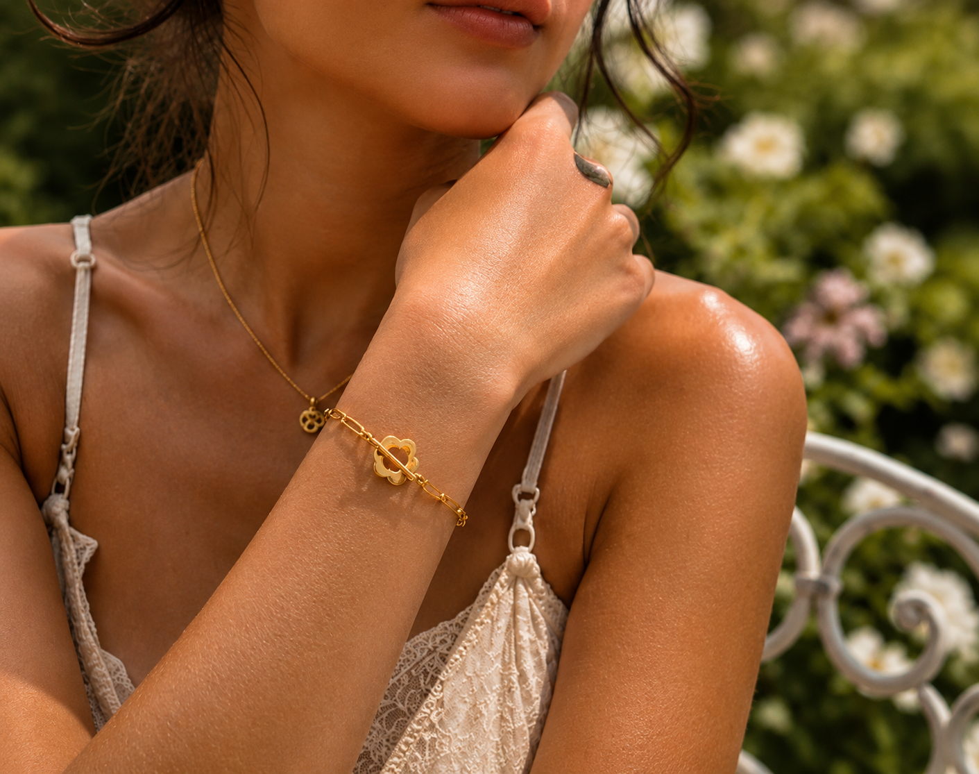 Clover Chain Charm Bracelet