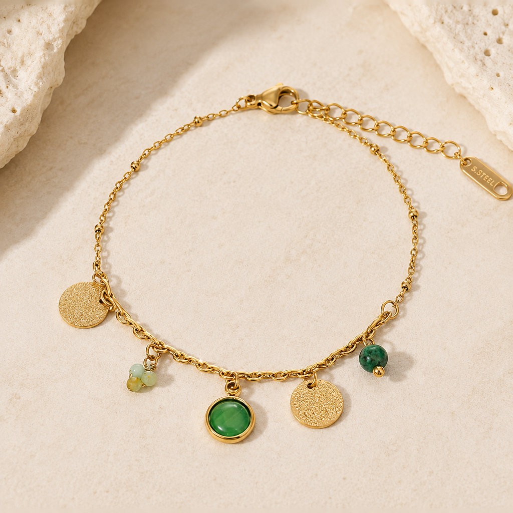 Natural Stone Charm Bracelet