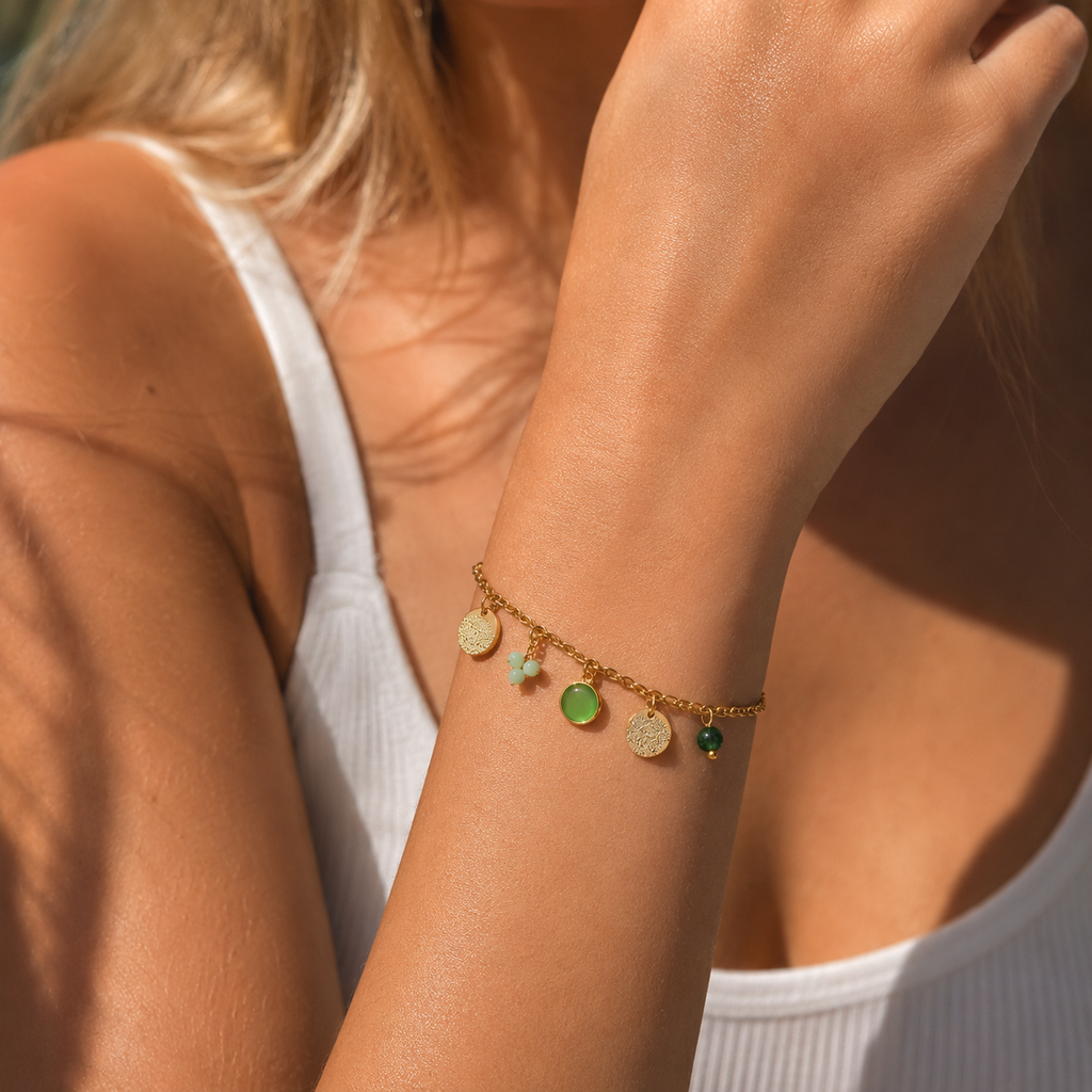 Natural Stone Charm Bracelet