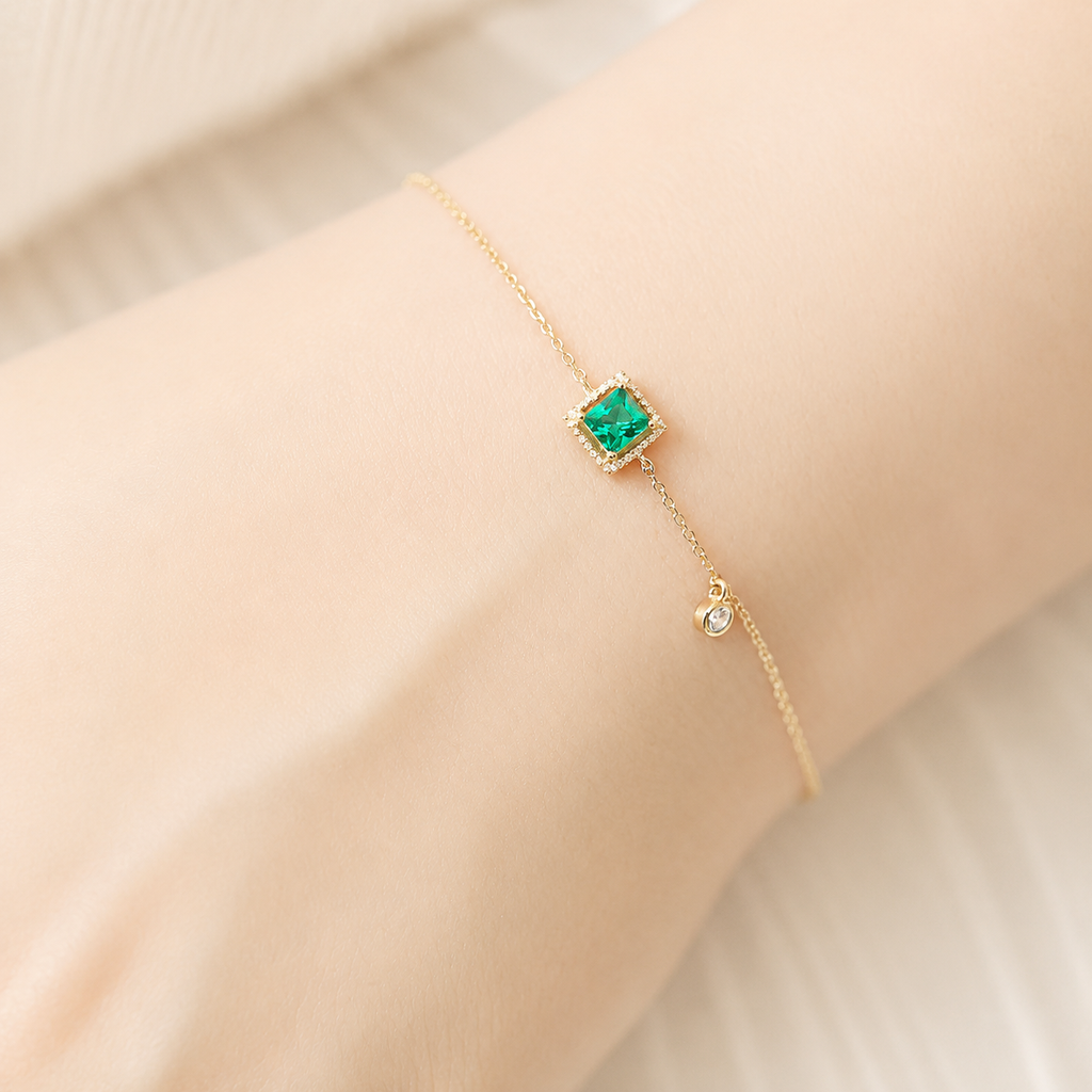 Emerald Charm Bracelet