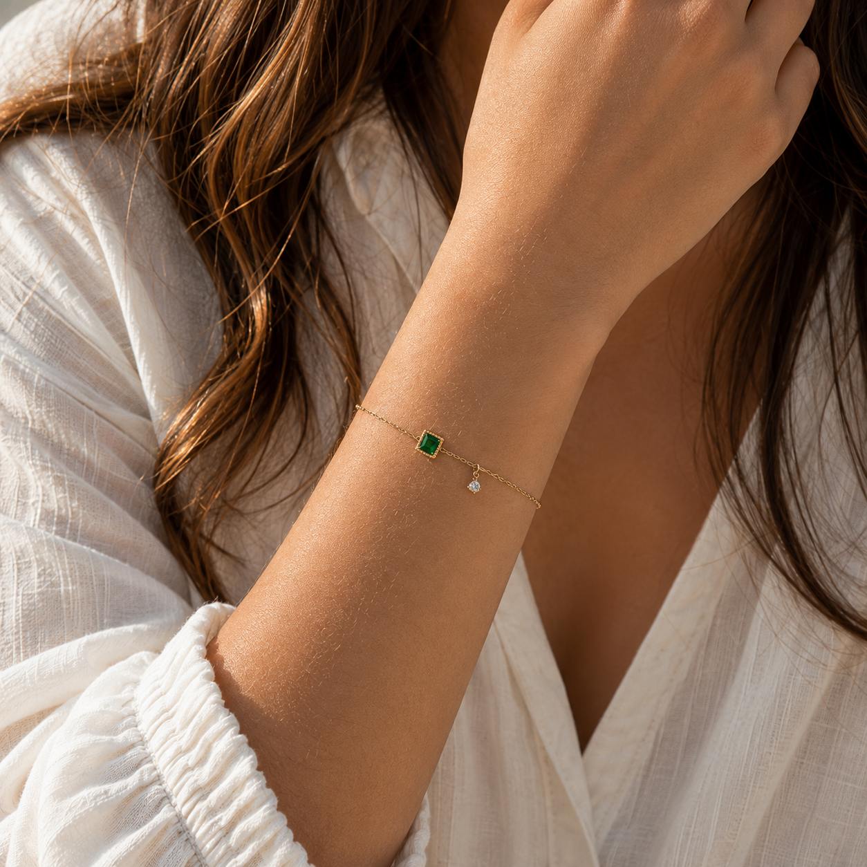 Emerald Charm Bracelet