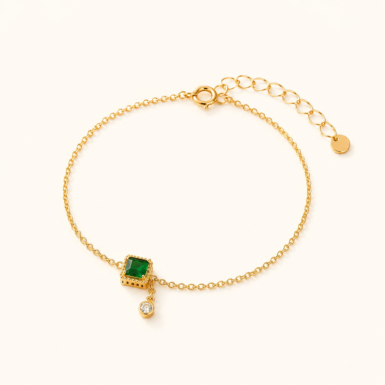 Emerald Charm Bracelet