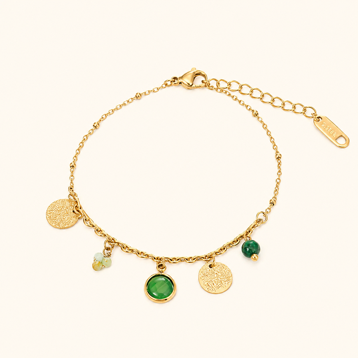Natural Stone Charm Bracelet